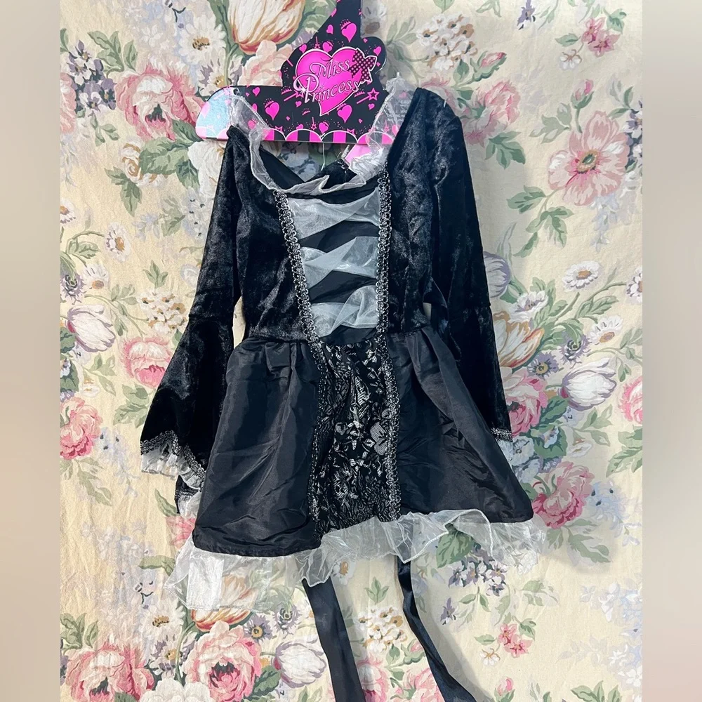 Charming Black and Silver Kids Halloween Costume